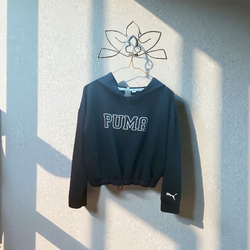 Puma Black Cropped Hoodie